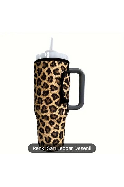 Stanley Quencher 40 Oz Için Leopar Baskılı,yalıtım Sağlayan Koruyucu Kılıf
