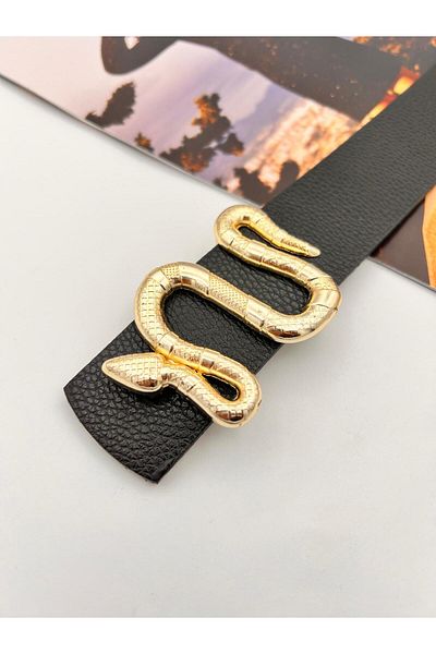 MODAM HİFA Χρυσή γυναικεία ζώνη και στοιχεία - Snake Buckle - Παπούτσια Gx9688