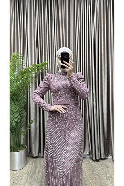 MERA outlet Slim Fit Plus Size Meri Hijab Evening Dress