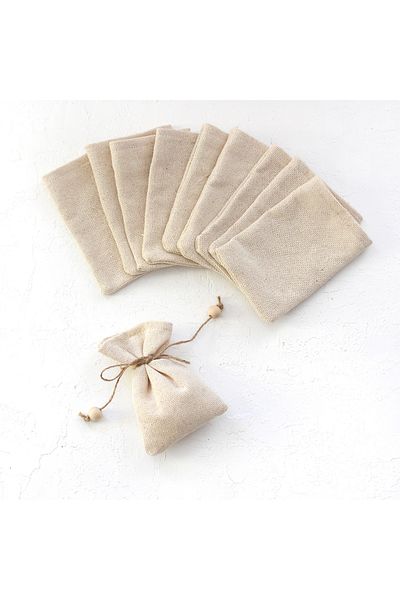 Bimotif Natural Pouch, Jute String Beaded 10X15 cm (100 Pcs)