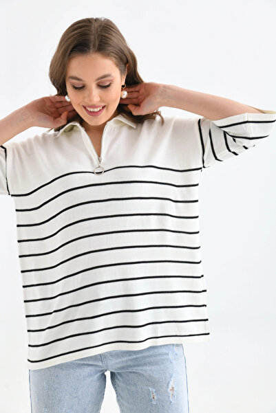 Park Karon Довгий поло з коміром-стійкою на блискавці