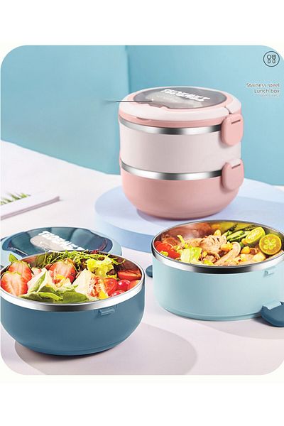 hayret sepeti Keep Your Meals Warm & Fresh with the Double Layer Portable Stainless Food Container!