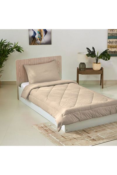 Home Box Ballina 2-Piece Solid Cotton Twin Comforter Set 160x220 cm