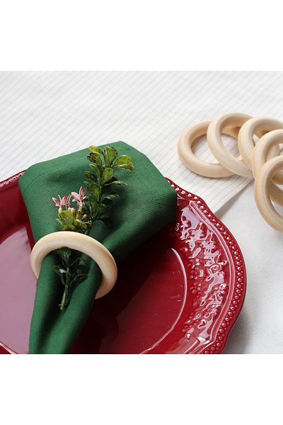 Bimotif Solid Napkin Ring Set, 6 Pieces