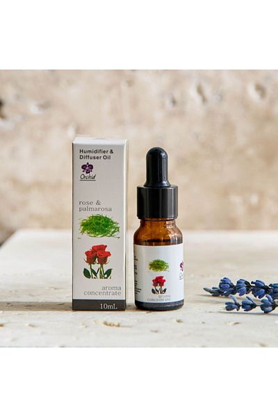 ORCHID Rose and Palmarosa Aroma Concentrate Humidifier and Diffuser Oil - 10 ml
