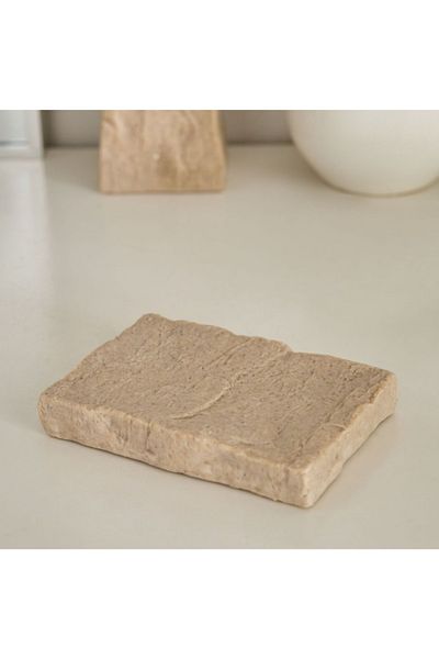 Home Box Whyton Travertine Soap Dish