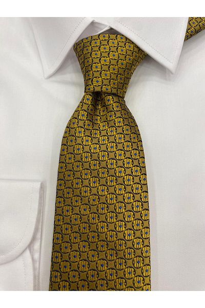 Cacharel Woven Fabric Patterned Yellow Tie