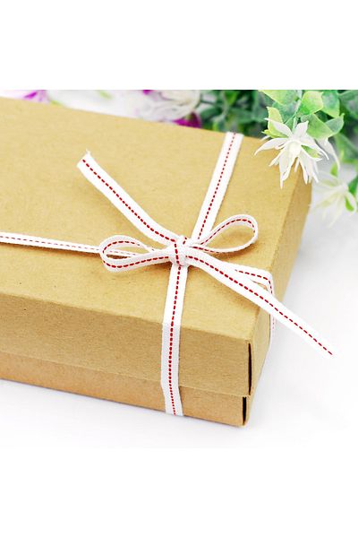 Bimotif Panglică grosgrain cusută alb-roșu de 20 de metri