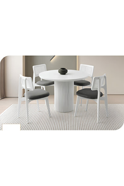 İlhan Mobilya Yuvarlak Ayaklı Hilton Masa Takımı
