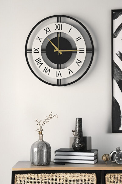 Decorative New Modern Mintaka Roman Numeral Wooden Wall Clock 48cm