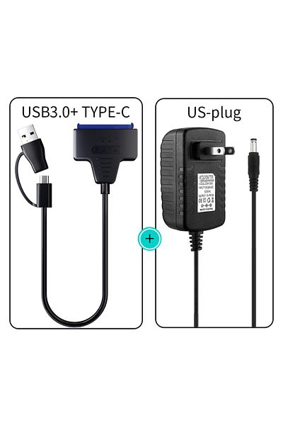 PUSKILL محول USB 3.0C إلى قابس أمريكي USB 3.0 إلى SATA/Type-C كابل Sata 2.5/3.5 بوصة SSD HDD SATA III Hard Dr