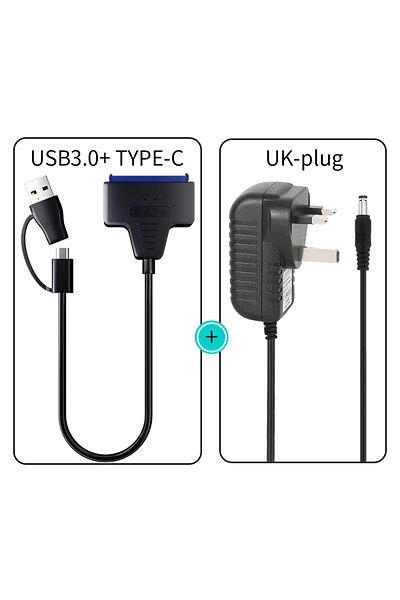 PUSKILL محول USB 3.0C إلى قابس المملكة المتحدة USB 3.0 إلى SATA/Type-C كابل Sata 2.5/3.5 بوصة SSD HDD SATA III Hard Dr