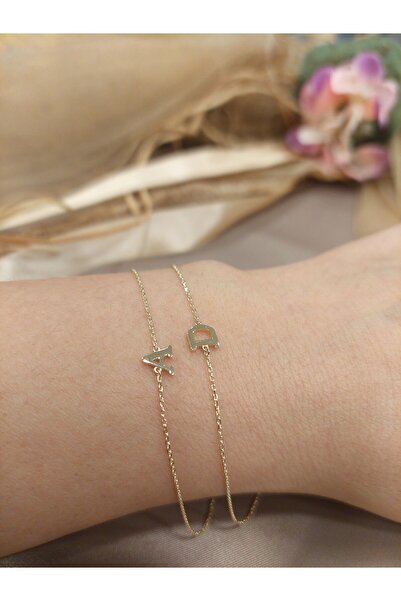 Hepimitu Altın D Harfli Bileklik 14 Ayar