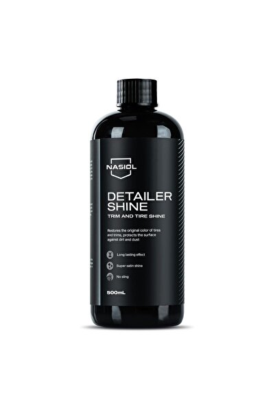 Nasiol Detailershine Sünger Hediyeli Trim ve Lastik Parlatıcı/Yenileyici 500ml-Ultra Parlak Ve Islak Görünüm