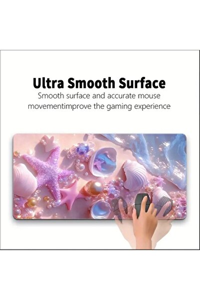 sgeteknoloji 70X30 سم SEA SHELL تحت عنوان عدم الانزلاق قاعدة سرعة سطح الألعاب لوحة ماوس الألعاب