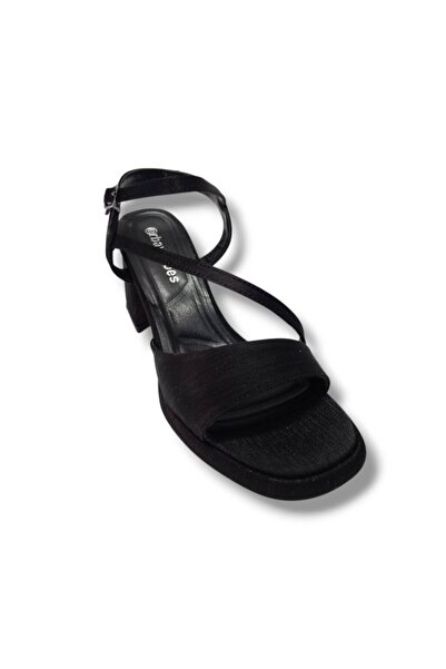 ERBAY 402-25 Σατέν Ανατομικά Γυναικεία Σανδάλια με Χοντρό Τακούνι