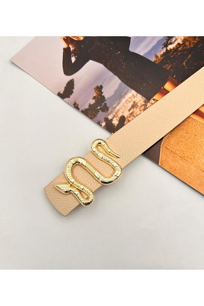 MODAM HİFA Χρυσή γυναικεία ζώνη και στοιχεία - Snake Buckle - Παπούτσια Gx9688