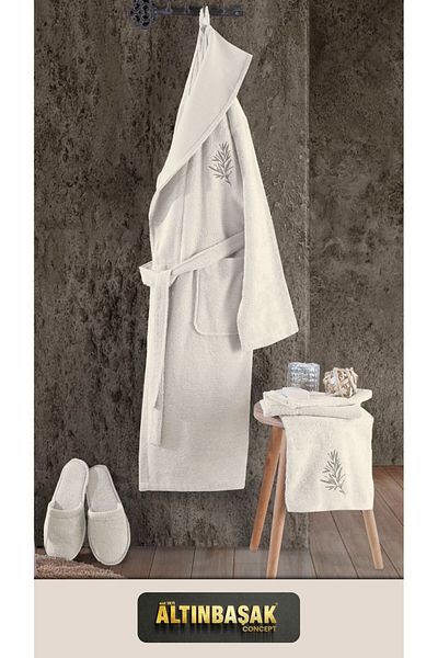 Altınbaşak Feli̇X Premium Bamboo Men's Bathrobe Seṫ (L-Xl) 40% Bamboo Li̇Fi̇