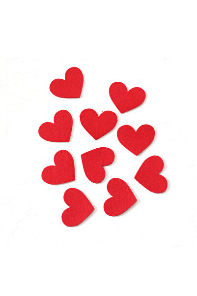 Bimotif Keçe motif, kalp  10 adet  75 mm