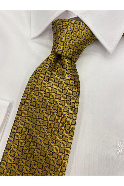 Cacharel Woven Fabric Patterned Yellow Tie