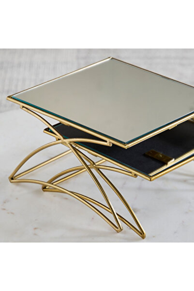 Home Box Milo 2-Piece Decorative Square Mirror Tray Set