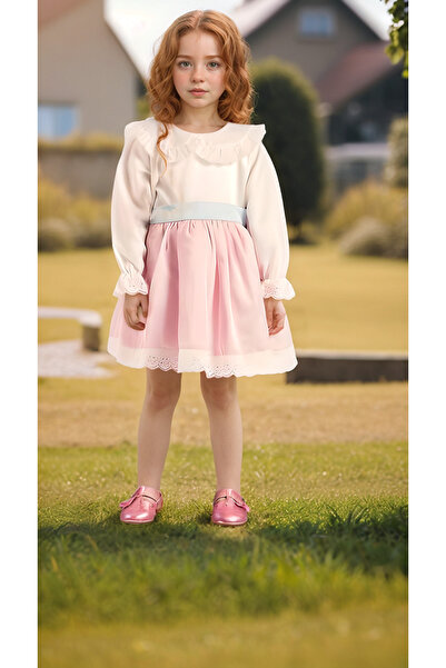 KETBaby فستان مزين بالدانتيل مع فيونكة