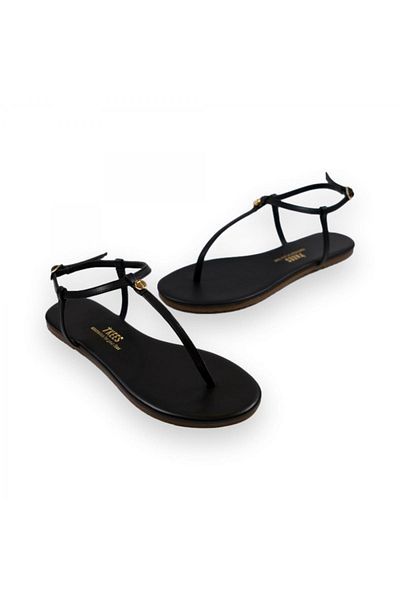 Tkees Tk-8014 Sandale negre pentru femei cu cataramă