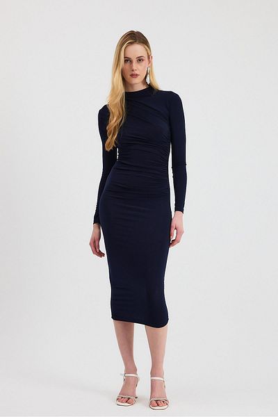 Rays 3686 Navy Blue with Waist Gathered Dress