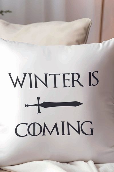 qoeuyl boutique Winter Is Coming Game of Thrones Printed Fiber Filled Gift Pillow