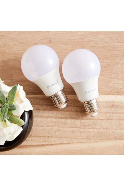 Oshtraco طقم لمبات LED بيضاء دافئة بقوة 7 وات E27 مكون من قطعتين