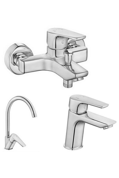 Eca Niobe 3-Piece Faucet Set (Bathroom 482+Sink 053+Sink 098)