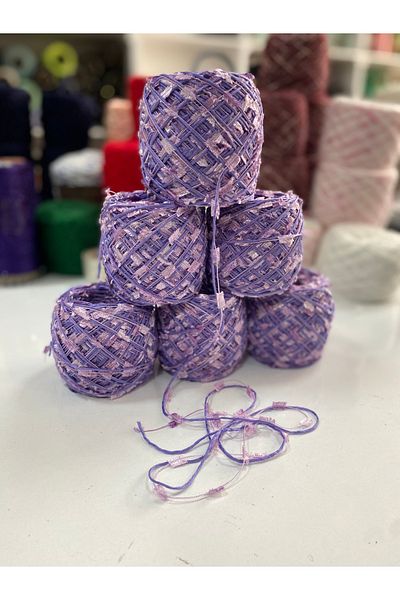 göçer Lilac and Lilac Butterfly Visual Net Καλοκαιρινό Πλεκτό Χειροποίητο 600γρ
