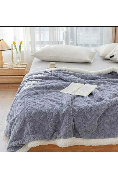 Comfy Soft & Fluffy Sheep Blanket 200 X 230 Cm Grey