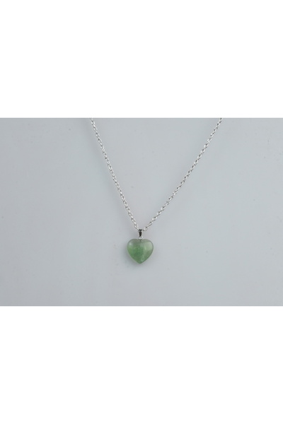 Home doğaltaş yeşim taşı kalp zincirli kolye
