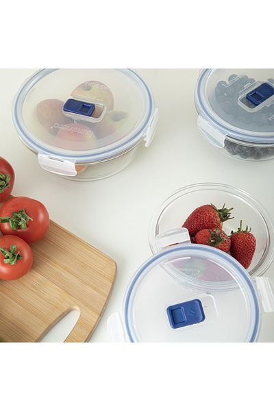 Luminarc Pure Active Round Glass Storage Container Set 6 Pieces