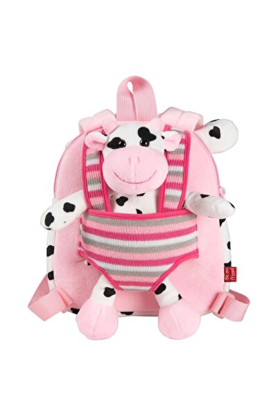 Perletti Ghiozdan grădiniță, reversibil, văcuță de pluș, detașabilă, 21cm