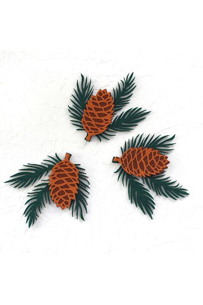 Bimotif New Year's Felt Ornament, Cone 2 Pcs_Copies(1)