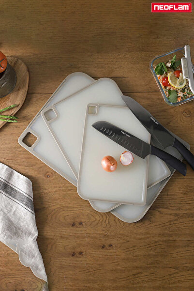 NEOFLAM Fika Microban Cutting Board Set 3 Pieces Gray