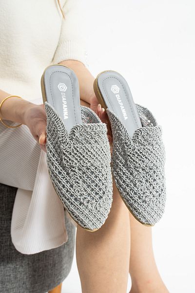 star shoes Γυναικείες Παντόφλες Κλειστές Μπροστινές Ψάθινες Δαντέλες Πλεκτές Καθημερινές Παντόφλες