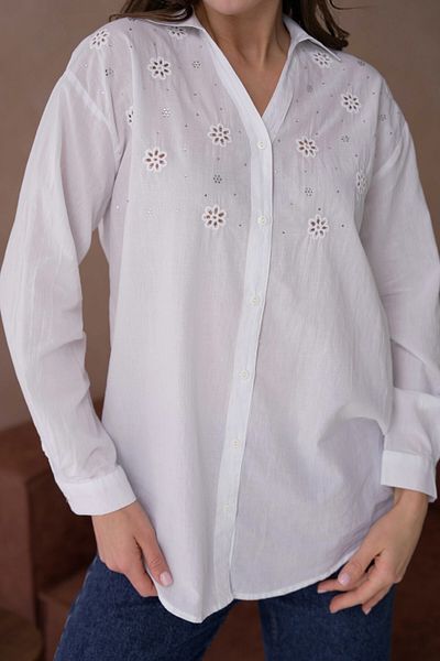 Park Karon Cămașă țesută cu detaliu de broderie cu guler de cămașă