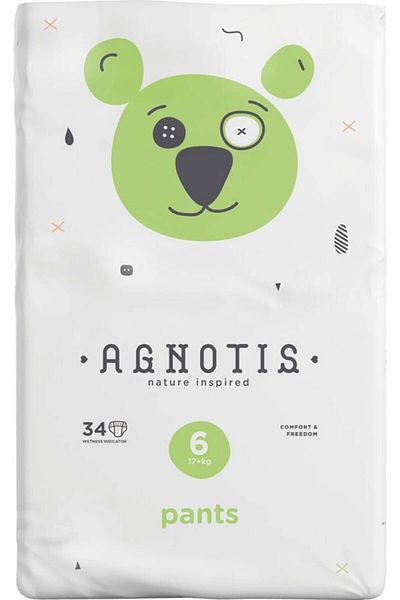 OEM Scutece tip chilotel hipoalergenice Agnotis pants, marimea nr. 6, 17+ kg, 34 bucati