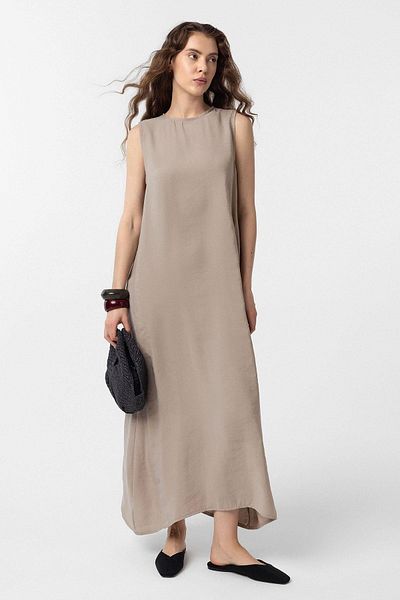 Antioch Beige Modal Midi Women's Dress