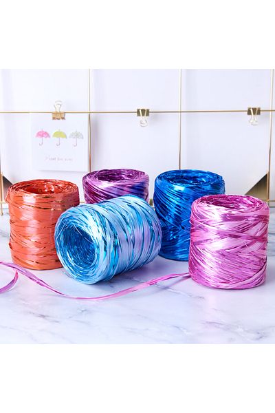 Bimotif Raffia with Janjan, Party Light Blue (10 Meters)