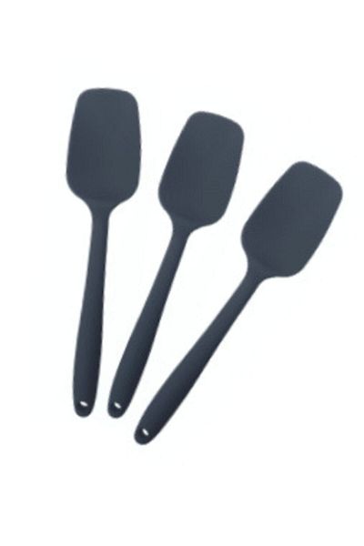 Multiamo Heat Resistant Silicone Gray Spatula 3 Pieces