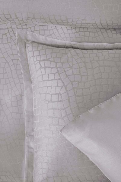 Altınbaşak Adelya Jacquard Satin Double Duvet Cover Gray (6 Pieces)