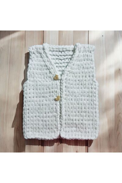 BESKAR 0-3 Years Baby Handmade Cardigan - White