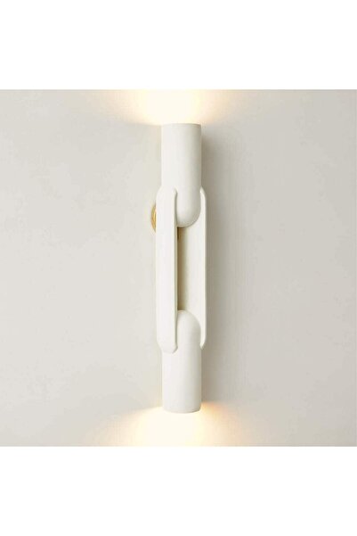 CB2 Jumeau Beyaz Beton Duvar Apliği, Modern ve Endüstriyel Tasarım