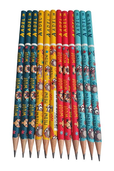 Adel Cat&dogs 2b Kurşun Kalem 12 Adet