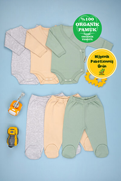 bebetospik Cotton Soft Baby Girl - Boy Double Breasted 3-Piece Set with Booties
