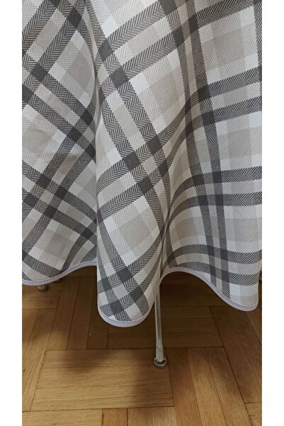 gonk Round, Plaid, Duck (Liquid Pusher, Stain Proof) Fabric, Tablecloth